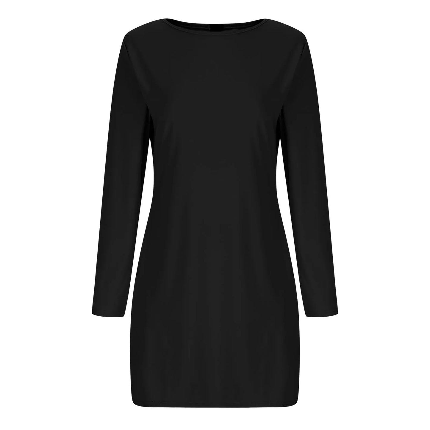Long Sleeve Boat Neck Dress Mini For Teens Plus Size Slim Fit Party Club Bodycon Fall Vestidos Para Mujer